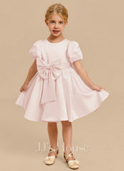 JJ's House Kiany A-line Bow Satin Dress