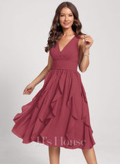 JJ's House Malmuira Cascading Ruffles Chiffon Midi Dress