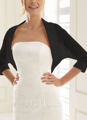 Chiffon 3/4 Sleeve Bridal Bolero Wedding Wraps