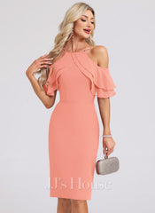 JJ's House Jenica Cold Shoulder Chiffon Midi Dress