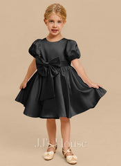 JJ's House Kiany A-line Bow Satin Dress