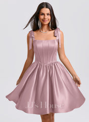JJ's House Airelle Square Bow Satin Dress