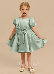 JJ's House Kiany A-line Bow Satin Dress