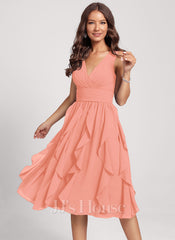 JJ's House Malmuira Cascading Ruffles Chiffon Midi Dress