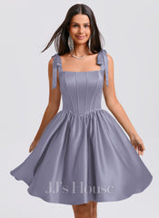 JJ's House Airelle Square Bow Satin Dress
