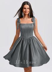 JJ's House Airelle Square Bow Satin Dress