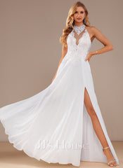 JJ's House Eyrlie A-line High Neck Sequins Lace Dress