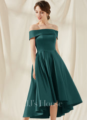 JJ's House Runshana Off the Shoulder Satin Dress
