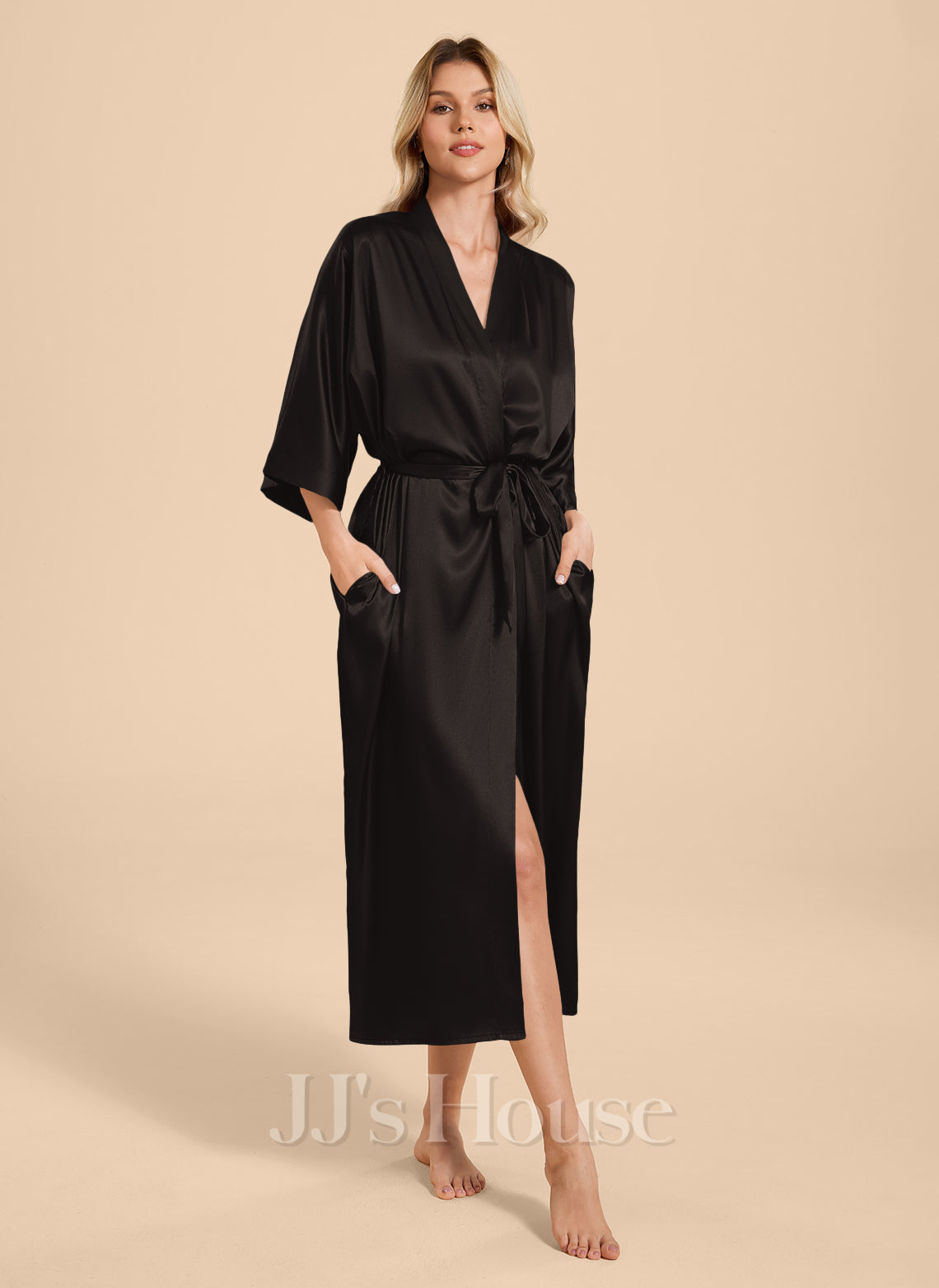 Matte Satin Sash Robe