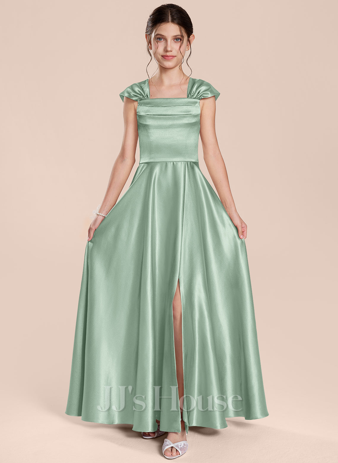 JJ's House Zene Junior A-line Pockets Stretch Satin Dress