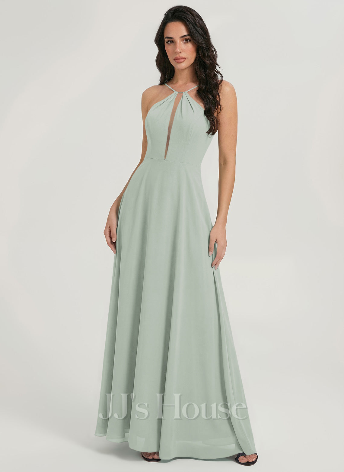 JJ's House Aurora A-line Halter Chiffon Dress