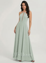 JJ's House Aurora A-line Halter Chiffon Dress