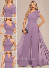 JJ's House Davinity V-Neck Chiffon Jumpsuit