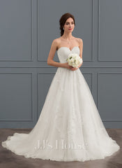 JJ's House Ananke Ball-Gown/Princess Sweetheart Strapless Lace Dress