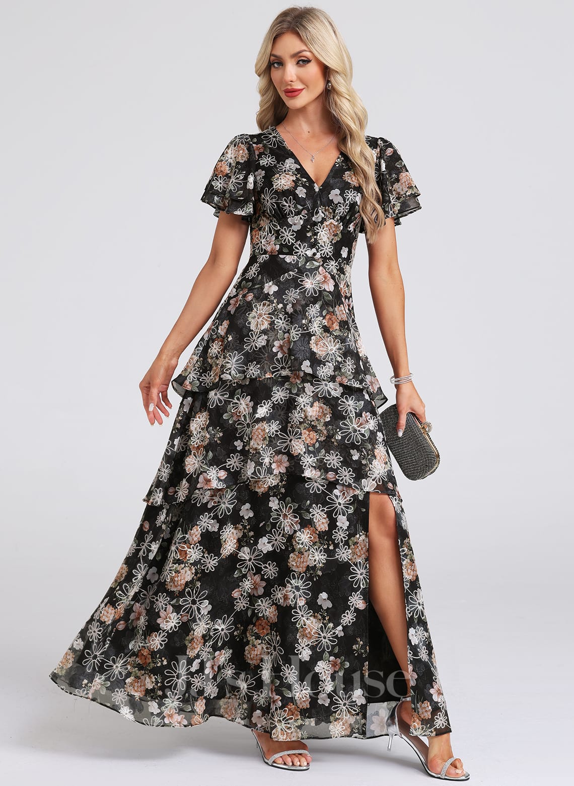 JJ's House Sabira Sweetheart Strapless Sequins Satin Dress