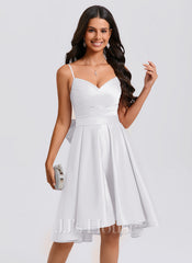 JJ's House Levia V-Neck Bow Satin Dress