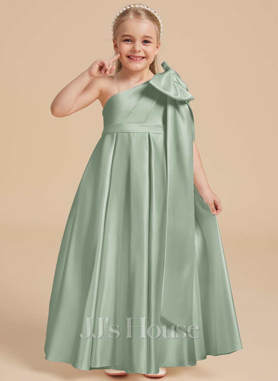 JJ's House Darci A-line Bow Satin Dress
