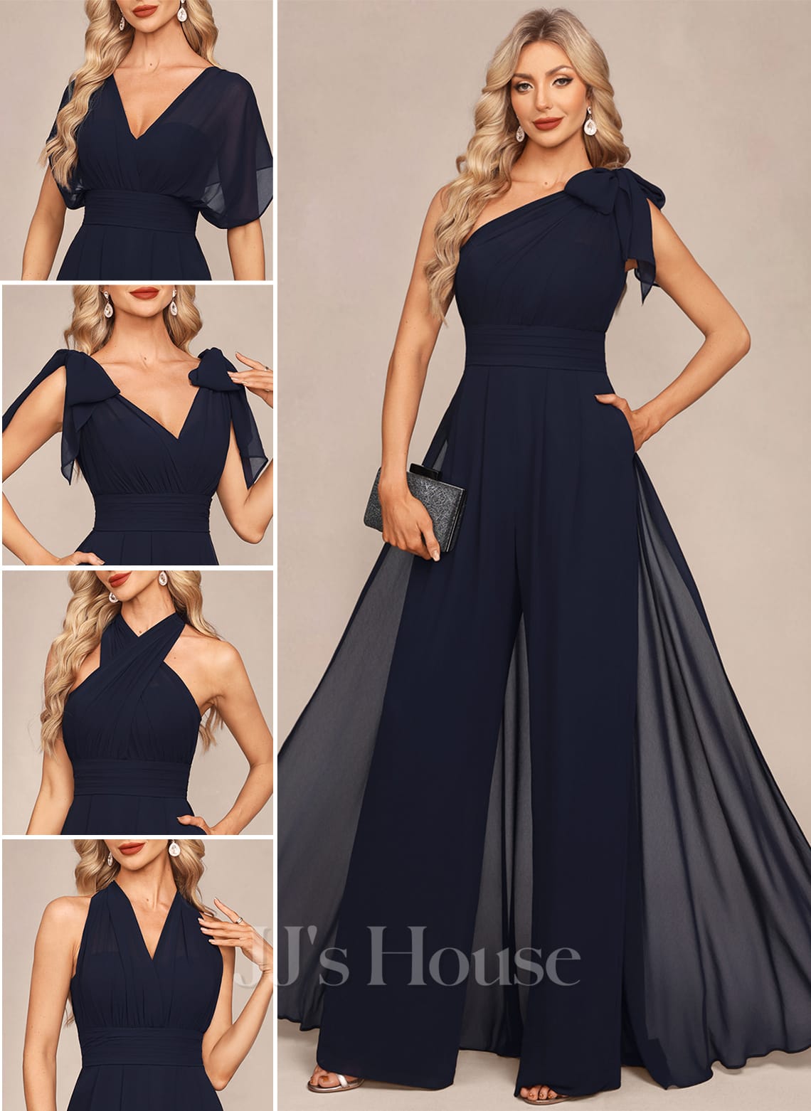 JJ's House Davinity V-Neck Chiffon Jumpsuit