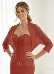 Chiffon 3/4 Sleeve Bridal Bolero Wedding Wraps