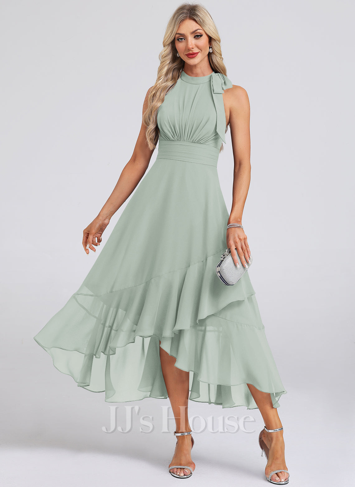 JJ's House Mirelle Floral Print Chiffon Midi Dress