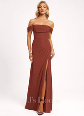 JJ's House Penka A-line Off the Shoulder Ruffle Chiffon Dress