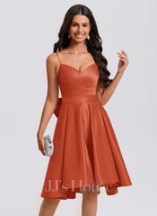JJ's House Levia V-Neck Bow Satin Dress