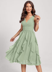 JJ's House Malmuira Cascading Ruffles Chiffon Midi Dress