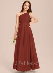 JJ's House Eudoxie Junior A-line One Shoulder Chiffon Dress