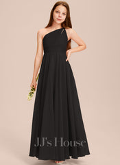 JJ's House Eudoxie Junior A-line One Shoulder Chiffon Dress
