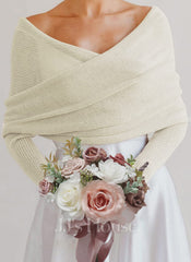 Knit Long Sleeve Casual Soft Crochet Wraps