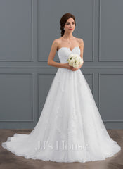 JJ's House Ananke Ball-Gown/Princess Sweetheart Strapless Lace Dress