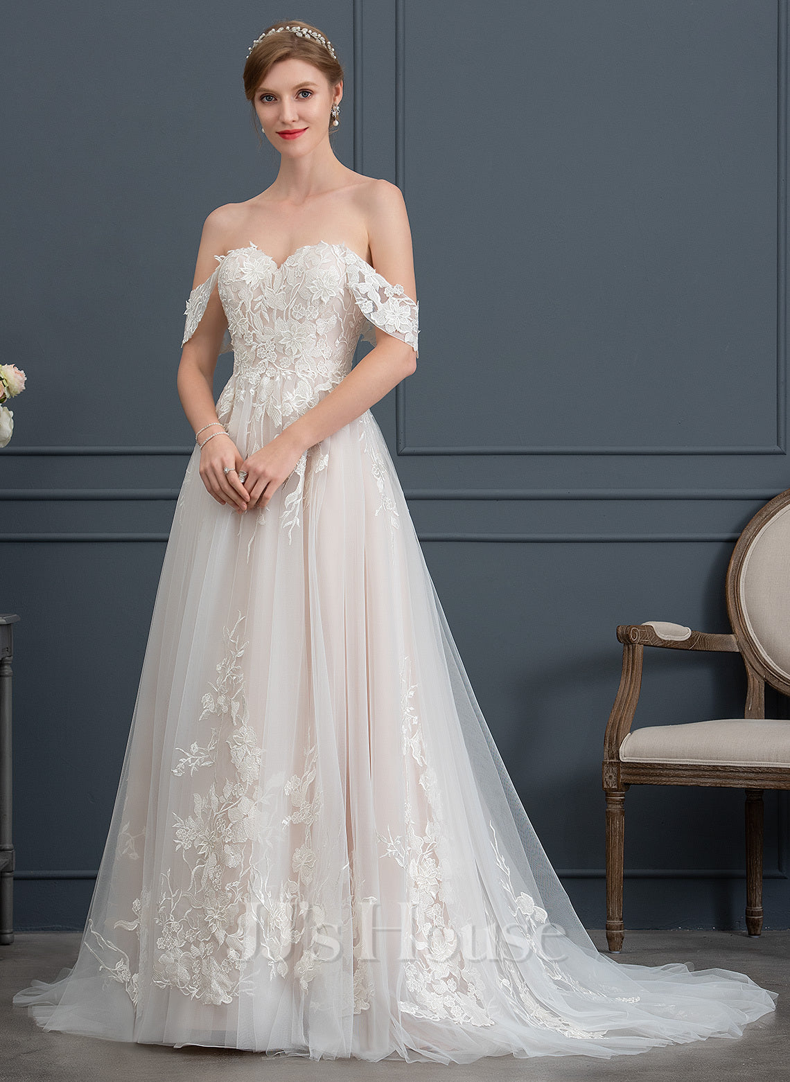 JJ's House Antje Ball-Gown/Princess Sweetheart Strapless Lace Dress