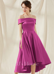 JJ's House Runshana Off the Shoulder Satin Dress
