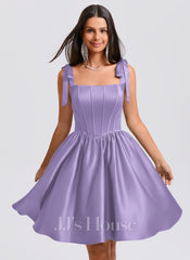 JJ's House Airelle Square Bow Satin Dress