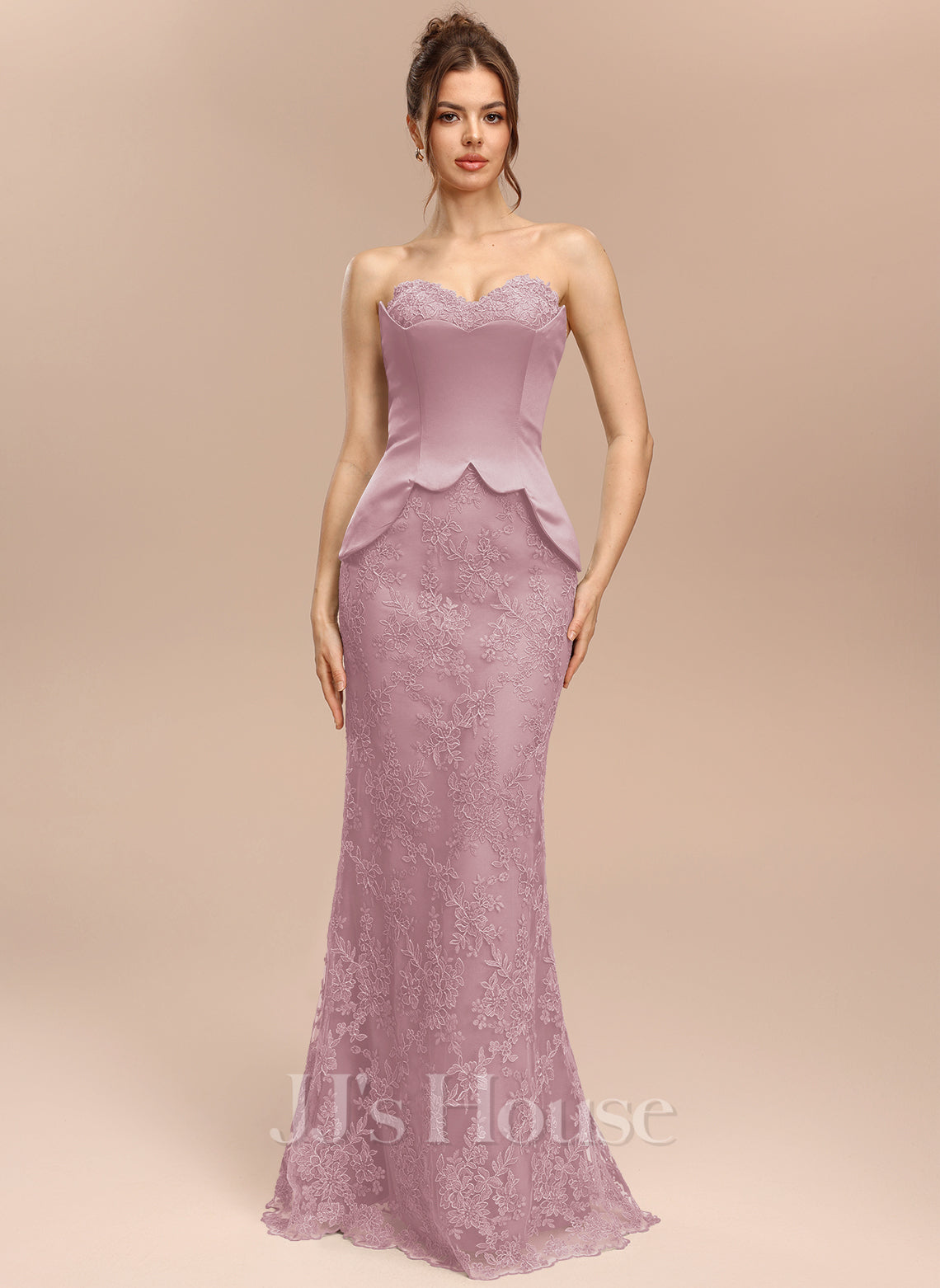 JJ's House Elaria Trumpet/Mermaid Sweetheart Strapless Corset Satin Dress