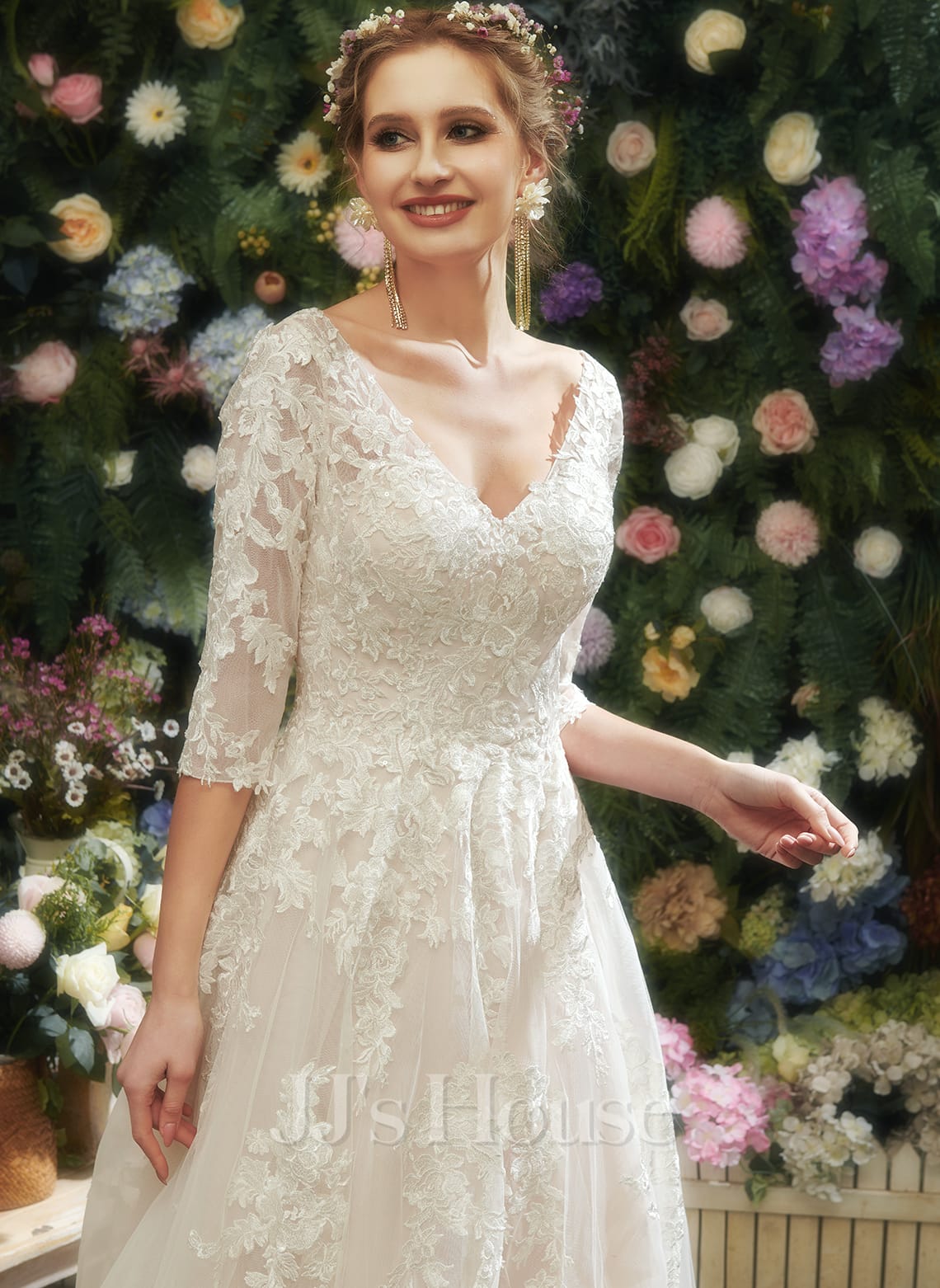 JJ's House Bibiane A-line Sequins Lace Dress