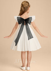 JJ's House Toffee A-line Bow Organza Dress