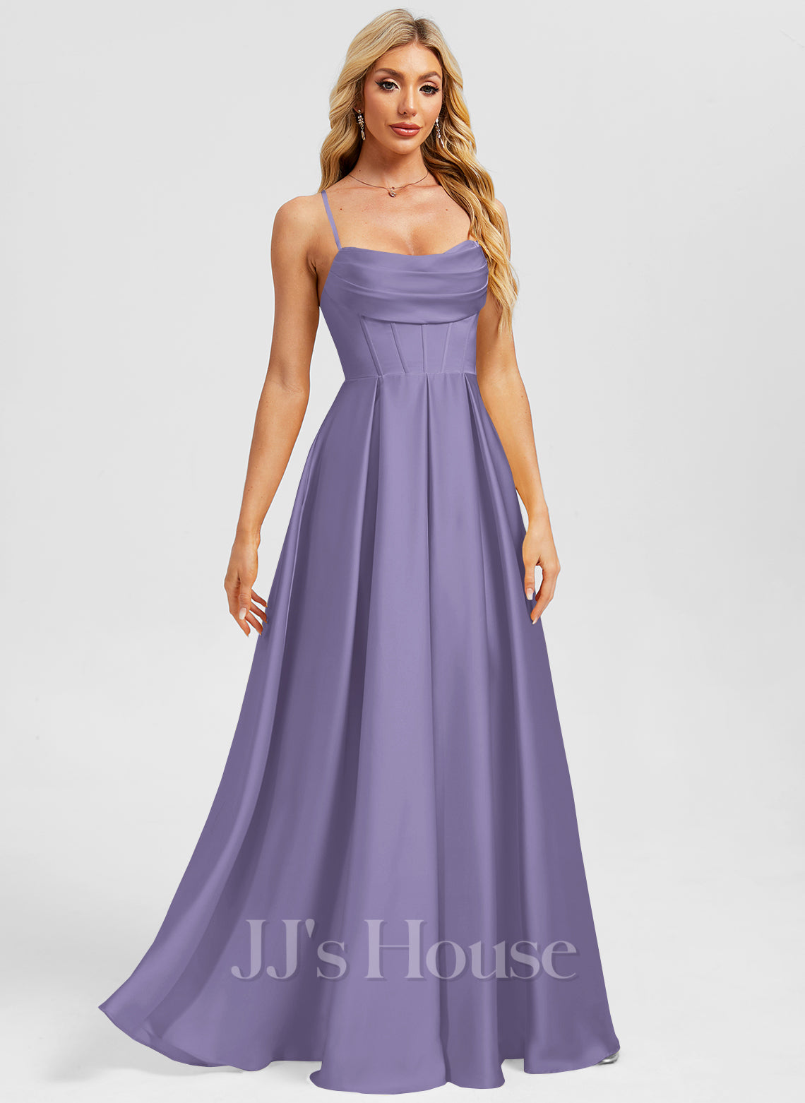 JJ's House Journee Sweetheart Spaghetti Straps Corset Satin Dress