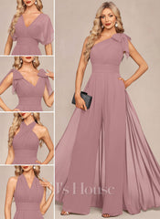 JJ's House Davinity V-Neck Chiffon Jumpsuit