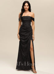 JJ's House Penka A-line Off the Shoulder Ruffle Chiffon Dress