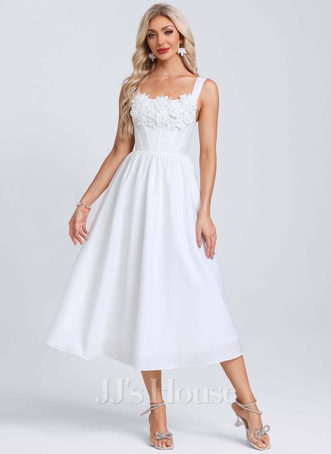 JJ's House Rayna 3D Floral Midi Dress