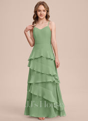 JJ's House Inaya Junior A-line Cascading Ruffles Chiffon Dress
