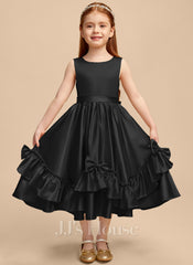JJ's House Joletta A-line Bow Satin Dress