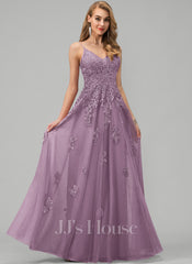 JJ's House Clare V-Neck Spaghetti Straps Sequins Tulle Dress