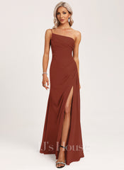 JJ's House Bryna A-line One Shoulder Ruffle Chiffon Dress