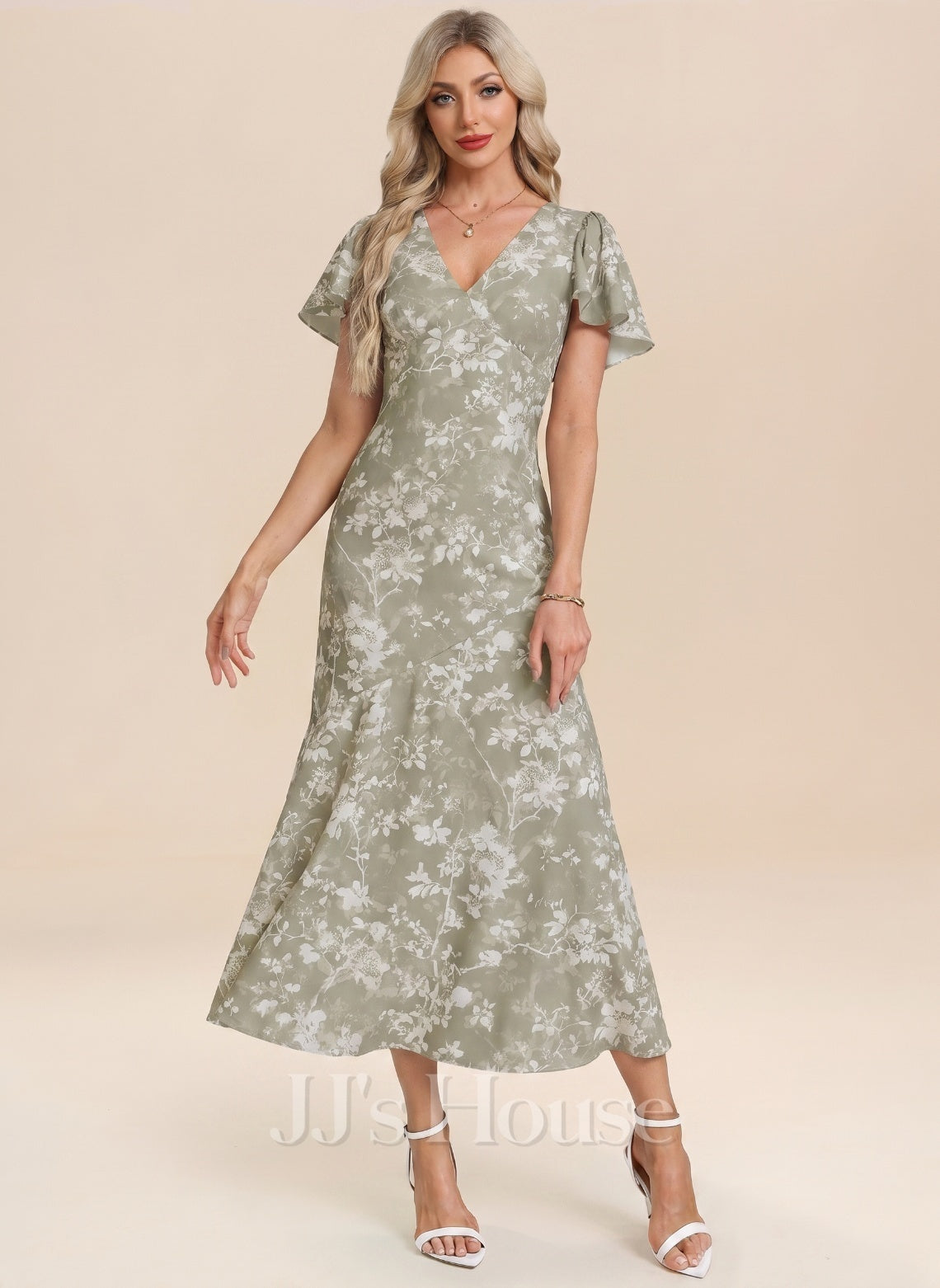 JJ's House Haly A-line Ruffle Floral Dress