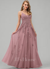 JJ's House Clare V-Neck Spaghetti Straps Sequins Tulle Dress